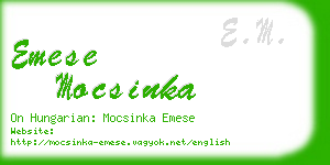 emese mocsinka business card